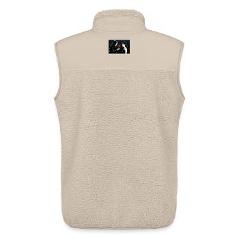 Rose de la Faucheuse - Veste sans manches sherpa unisexe Stanley/Stella - beige - Dos - AI Model Male 178 light (178cm)