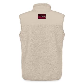 Cute tabby baby cat, lying, photography - Unisex Sherpa Gilet by Stanley/Stella - beige - Back - AI Model Male 178 light (178cm)