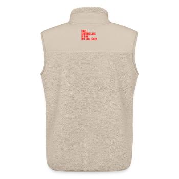 Süße Sinterklaas-Typografie humorvoll - Unisex Sherpaweste von Stanley/Stella - Beige - Hinten - AI Model Male 178 light (178cm)