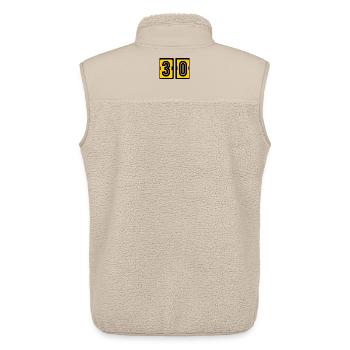 30. 30 ANS. 30e ANNIVERSAIRE. ANNIVERSAIRE 30 ANS. - Veste sans manches sherpa unisexe Stanley/Stella - beige - Dos - AI Model Male 178 light (178cm)