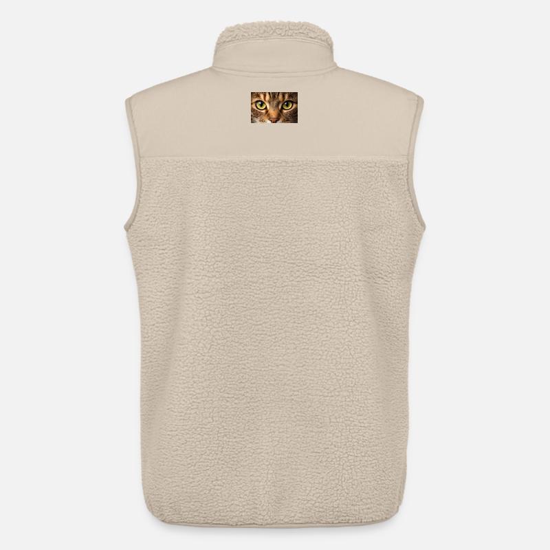 Œil de chat en gros plan - Veste sans manches sherpa unisexe Stanley/Stella - beige
