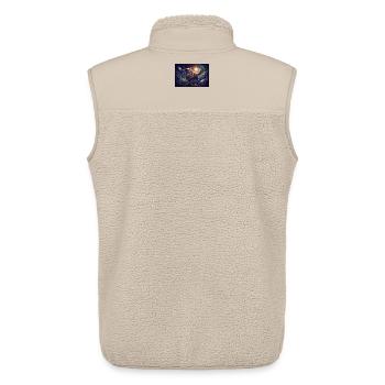 Space Grump Space Cat Neon - Unisex Sherpa Gilet by Stanley/Stella - beige - Back - AI Model Male 178 light (178cm)