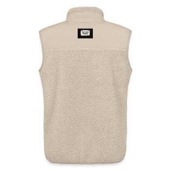Occupé à ne rien faire – Conception industrielle de fautes de frappe - Veste sans manches sherpa unisexe Stanley/Stella - beige - Dos - AI Model Male 178 light (178cm)