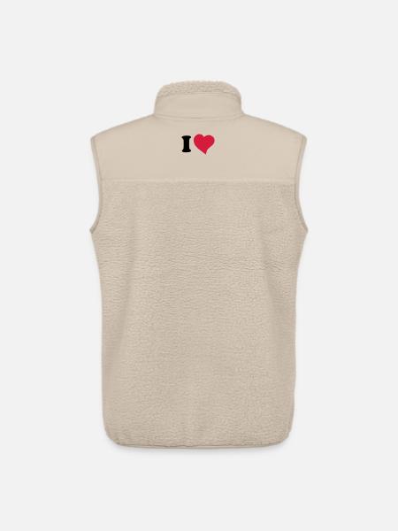 I love ... - Unisex Sherpa Gilet by Stanley/Stella - beige