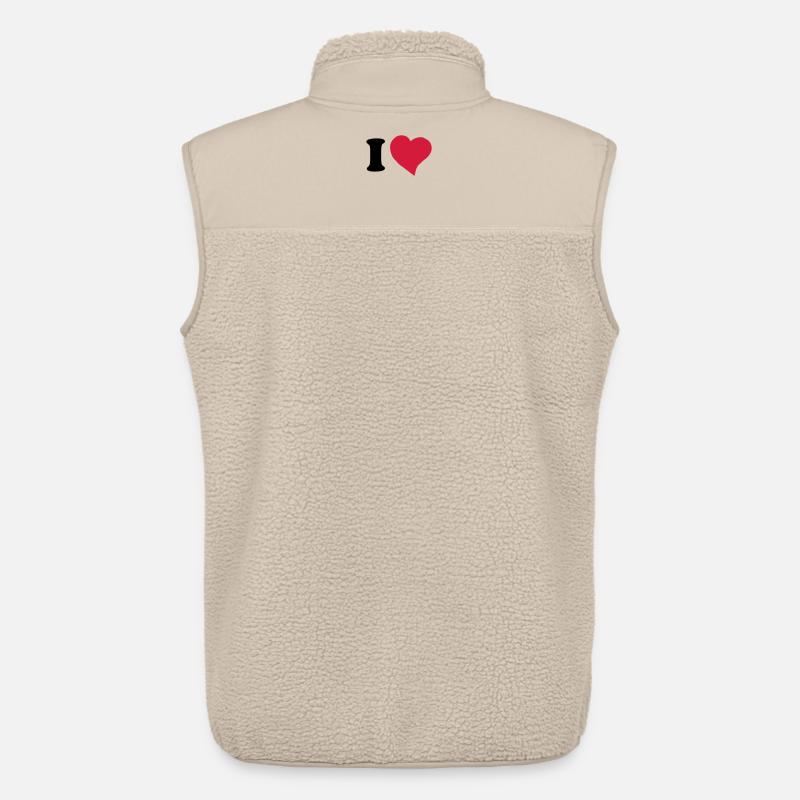I love - Ich Liebe - Unisex Sherpaweste von Stanley/Stella - Beige