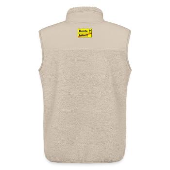 Ortsausgangsschild Arbeit Rente - Unisex Sherpaweste von Stanley/Stella - Beige - Hinten - AI Model Male 178 light (178cm)