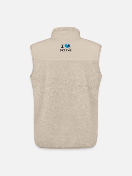 I Love Skiing - Unisex Sherpa Gilet by Stanley/Stella - beige