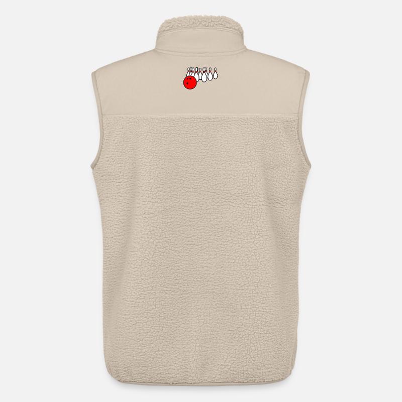 Bowlingkugel mit Pins - Unisex Sherpaweste von Stanley/Stella - Beige