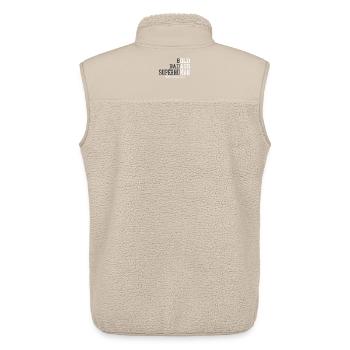Bold Badass Superhuman Dad Fathers Day Gift - Unisex Sherpa Gilet by Stanley/Stella - beige - Back - AI Model Male 178 light (178cm)