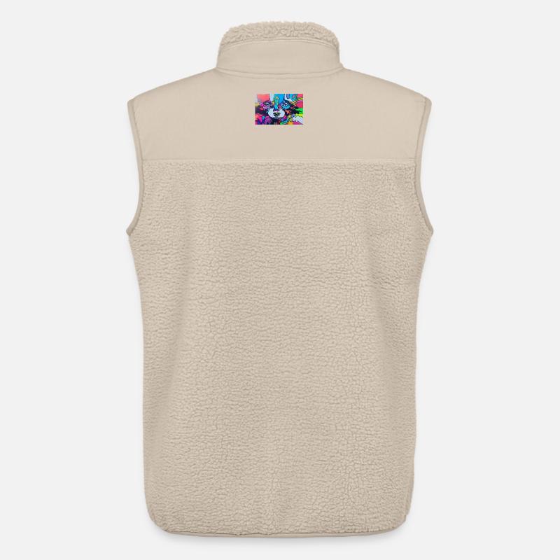 Bunter Waschbär - Unisex Sherpaweste von Stanley/Stella - Beige