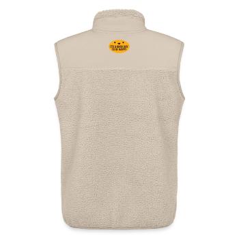 Bonjour sois heureux Motivation positive Dire bonheur - Veste sans manches sherpa unisexe Stanley/Stella - beige - Dos - AI Model Male 178 light (178cm)