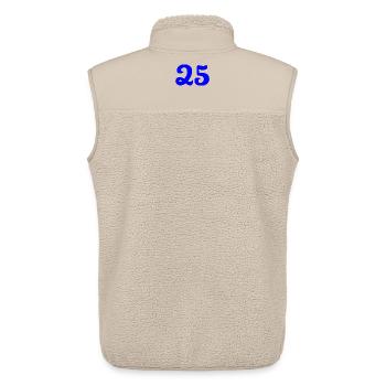 25. 25 ANS. 25e ANNIVERSAIRE. ANNIVERSAIRE 25 ANS. - Veste sans manches sherpa unisexe Stanley/Stella - beige - Dos - AI Model Male 178 light (178cm)