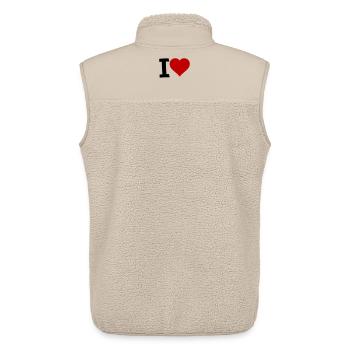 i love - Unisex Sherpa Gilet by Stanley/Stella - beige - Back - AI Model Male 178 light (178cm)