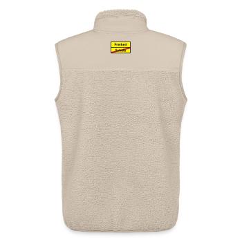 abishirt diplôme d'études abimotiv 2010 lycée - Veste sans manches sherpa unisexe Stanley/Stella - beige - Dos - AI Model Male 178 light (178cm)