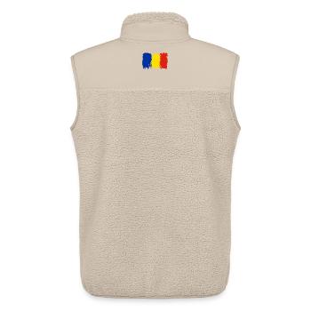 Drapeau français vif Résumé - Veste sans manches sherpa unisexe Stanley/Stella - beige - Dos - AI Model Male 178 light (178cm)