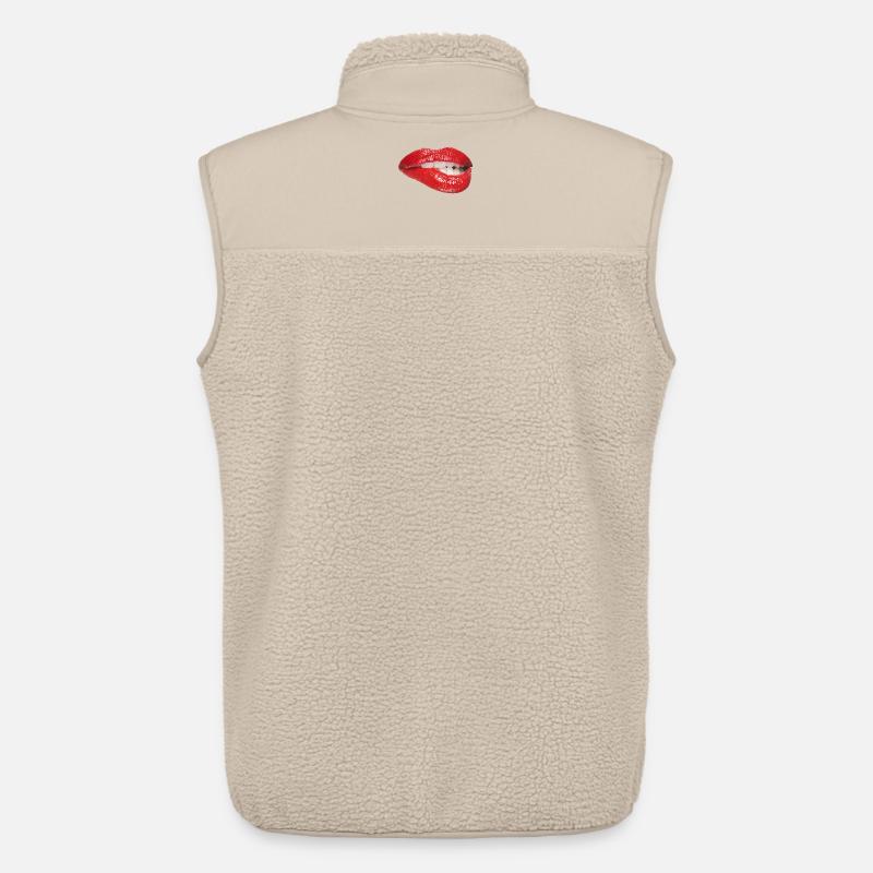 Crimson Lip Bite Pop Art - Unisex Sherpaweste von Stanley/Stella - Beige