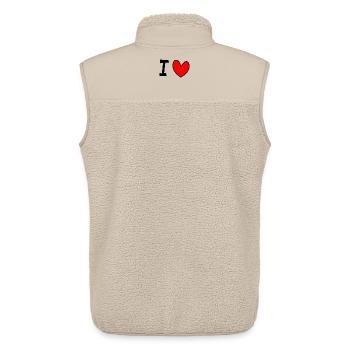 I love - Unisex Sherpaweste von Stanley/Stella - Beige - Hinten - AI Model Male 178 light (178cm)