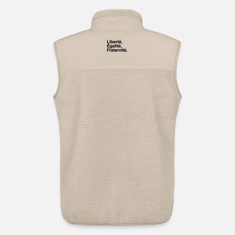 Liberté Egalité Fraternité - Devise République - Veste sans manches sherpa unisexe Stanley/Stella - beige