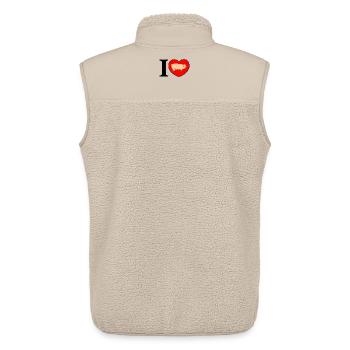 I love pigs - Unisex Sherpa Gilet by Stanley/Stella - beige - Back - AI Model Male 178 light (178cm)