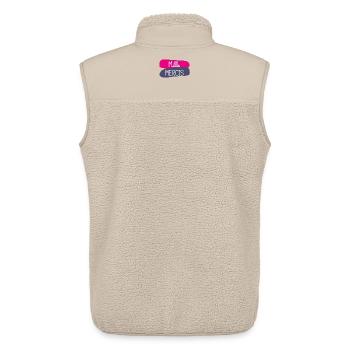 MERCI. MAÎTRESSE. MAÎTRE. MERCI MAÎTRESSE - Veste sans manches sherpa unisexe Stanley/Stella - beige - Dos - AI Model Male 178 light (178cm)