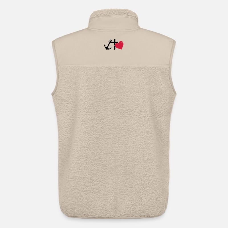Rote Herzsilhouette glaube-liebe-Hoffnung - Unisex Sherpaweste von Stanley/Stella - Beige
