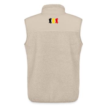 Moto Belgique Flag Motorsport Biker - Veste sans manches sherpa unisexe Stanley/Stella - beige - Dos - AI Model Male 178 light (178cm)