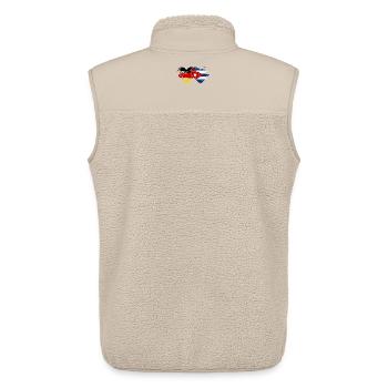 Allemagne Drapeau de Cuba utilisé coeur - Veste sans manches sherpa unisexe Stanley/Stella - beige - Dos - AI Model Male 178 light (178cm)