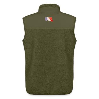 Französische Trikolore - Unisex Sherpaweste von Stanley/Stella - Khaki - Hinten - AI Model Male 178 light (178cm)