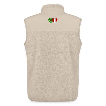 Brazil Peru Flag Hands Heart Shape Used - Unisex Sherpa Gilet by Stanley/Stella - beige - Back - AI Model Male 178 light (178cm)
