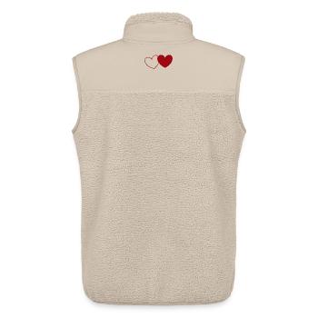 2 Red Hearts Heart Red Gift Valentine's Day - Unisex Sherpa Gilet by Stanley/Stella - beige - Back - AI Model Male 178 light (178cm)
