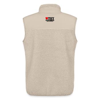 Love your neighbor – without exception. Christian - Unisex Sherpa Gilet by Stanley/Stella - beige - Back - AI Model Male 178 light (178cm)