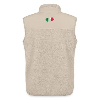Silhouette main avec fond de drapeau italien - Veste sans manches sherpa unisexe Stanley/Stella - beige - Dos - AI Model Male 178 light (178cm)