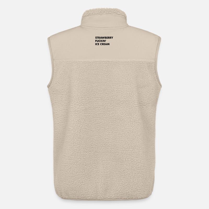 Erdbeer Eis - schwarzer Schriftzug - Unisex Sherpaweste von Stanley/Stella - Beige
