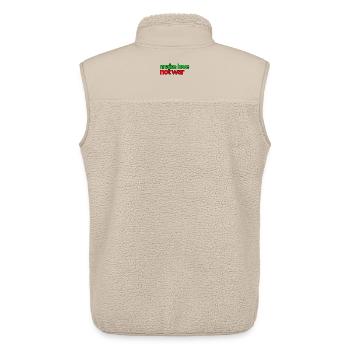 Make Love Not War - Unisex Sherpaweste von Stanley/Stella - Beige - Hinten - AI Model Male 178 light (178cm)