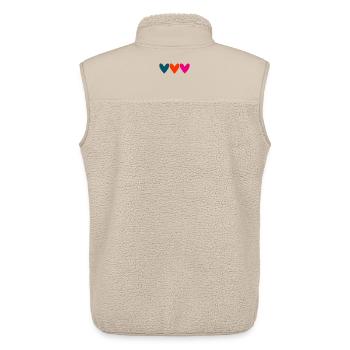 PAAR. ICH HABE GERADE GEHEIRATET. Junggesellinnenabschied. VALENTINSTAG. LIEBE. - Unisex Sherpaweste von Stanley/Stella - Beige - Hinten - AI Model Male 178 light (178cm)