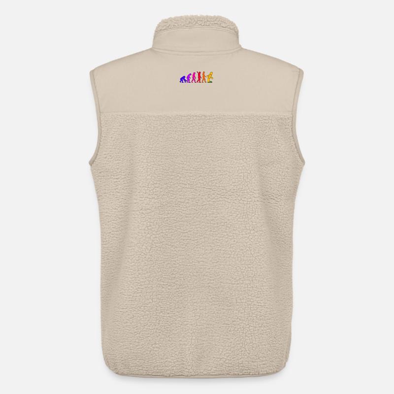 Klemmbaustein Evolution Menschheit Noppenbaustein - Unisex Sherpaweste von Stanley/Stella - Beige