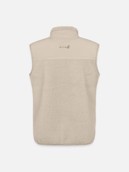 Skiing Love Pulse Heartbeat - Unisex Sherpa Gilet by Stanley/Stella - beige