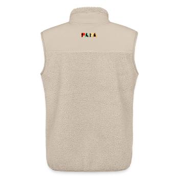 Papa Patrol Officer Vintage Police Silhouette - Veste sans manches sherpa unisexe Stanley/Stella - beige - Dos - AI Model Male 178 light (178cm)