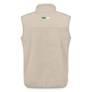 Fishing Greater Than Work – Angeln Design - Unisex Sherpa Gilet by Stanley/Stella - beige - Back - AI Model Male 178 light (178cm)