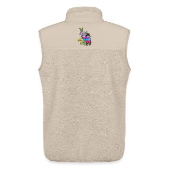 Bücher mit Blumen - Unisex Sherpaweste von Stanley/Stella - Beige - Hinten - AI Model Male 178 light (178cm)
