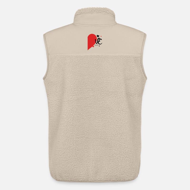 Romantisches Herzblatt-Design auf Textil - Unisex Sherpaweste von Stanley/Stella - Beige