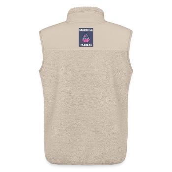 PLANETE. NATURE. JARDIN. ARBRE. FLEUR. PRINTEMPS - Veste sans manches sherpa unisexe Stanley/Stella - beige - Dos - AI Model Male 178 light (178cm)