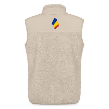 Drapeau Roumanie - Veste sans manches sherpa unisexe Stanley/Stella - beige - Dos - AI Model Male 178 light (178cm)