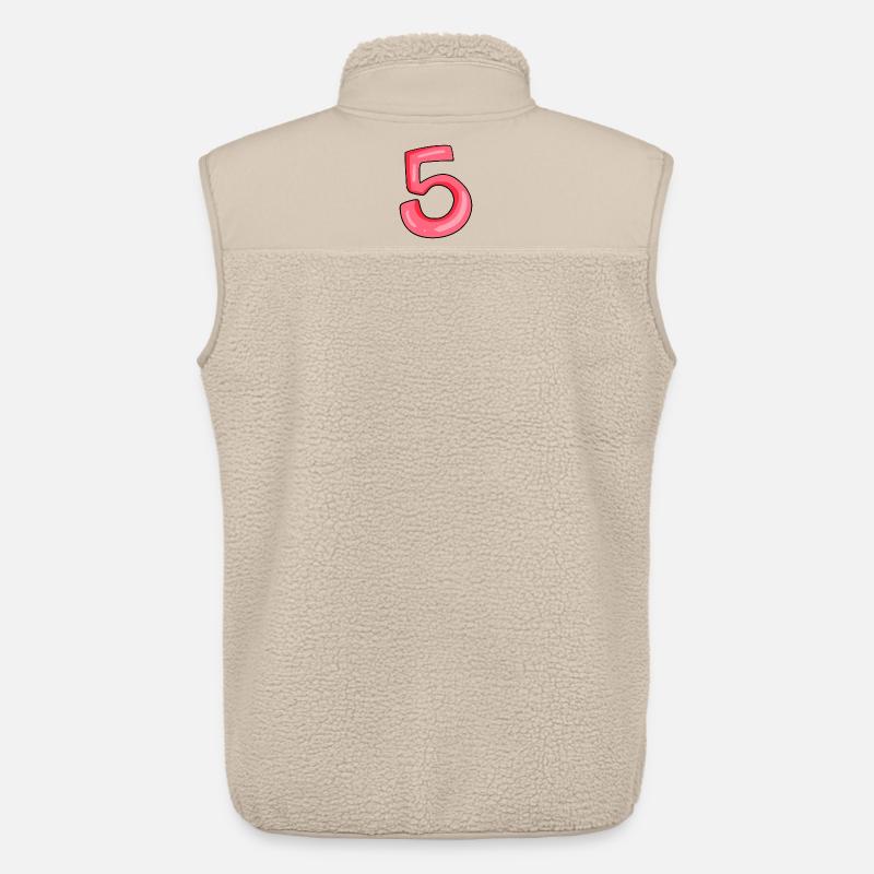 Zahl 5 Nummer - Unisex Sherpaweste von Stanley/Stella - Beige