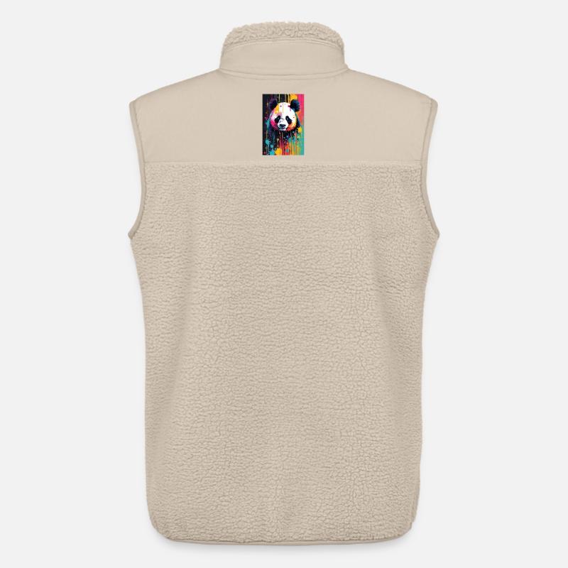 Panda Farbexplosion - Unisex Sherpaweste von Stanley/Stella - Beige