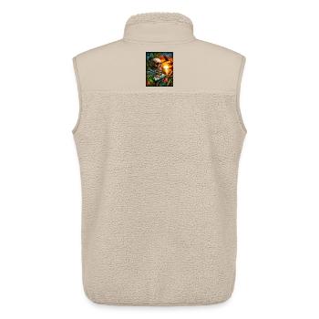 Iguane au coucher du soleil - Veste sans manches sherpa unisexe Stanley/Stella - beige - Dos - AI Model Male 178 light (178cm)