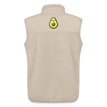 Cute Happy Avocado Kawaii Fruit Lover Gift - Unisex Sherpa Gilet by Stanley/Stella - beige - Back - AI Model Male 178 light (178cm)