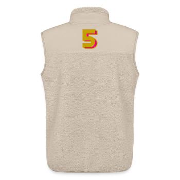 5. 5 ANS. 5e ANNIVERSAIRE. ANNIVERSAIRE 5 ANS - Veste sans manches sherpa unisexe Stanley/Stella - beige - Dos - AI Model Male 178 light (178cm)