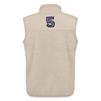 5. 5 ANS. 5e ANNIVERSAIRE. ANNIVERSAIRE 5 ANS - Veste sans manches sherpa unisexe Stanley/Stella - beige - Dos - AI Model Male 178 light (178cm)