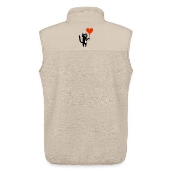 Die Katze und der Luftballon - Unisex Sherpaweste von Stanley/Stella - Beige - Hinten - AI Model Male 178 light (178cm)